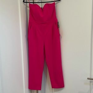 Express NWT strapless jumpsuit hot pink sz 6p